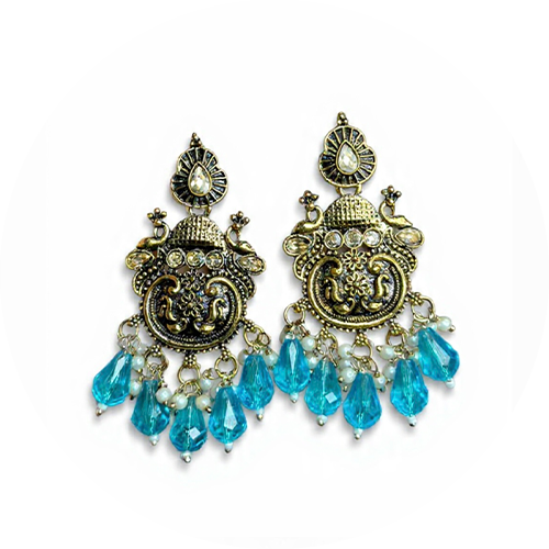 Gold-Plated Oxidized Earrings